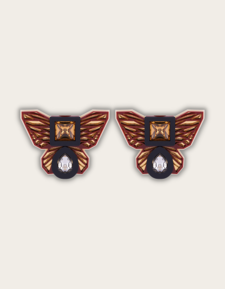 BUTTERFLY STUDS IN BROWN